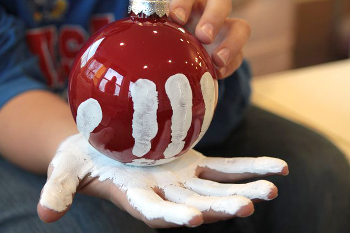 指纹雪人球装饰为幼儿圣诞工艺万博体育手机官方网站登录