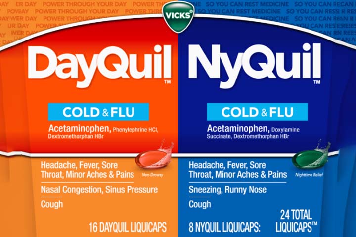 奈奎尔和戴奎尔用于咳嗽和咳嗽