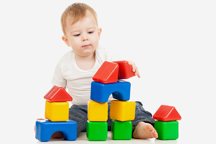 The classic building blocks activity for 18-month-old baby