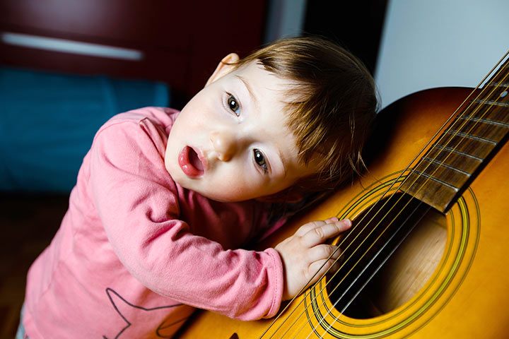 Stringing the guitar activity for 18-month-old baby