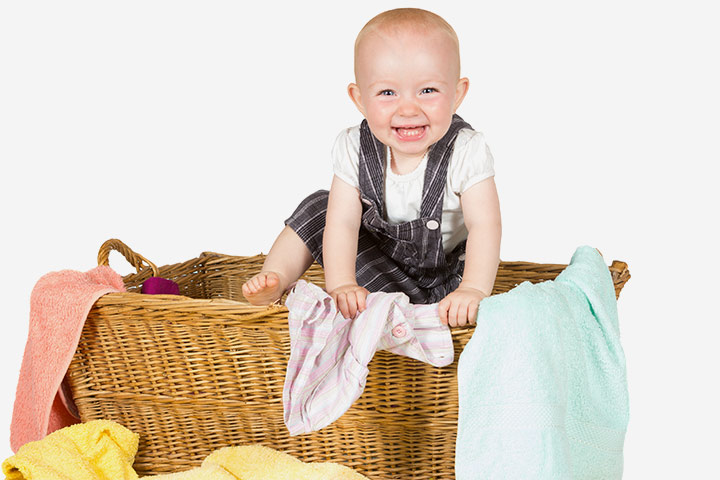 The laundry basket game for 18-month-old baby