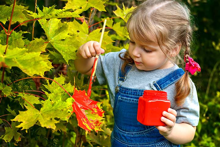 Leafy art, interesting activities for kids