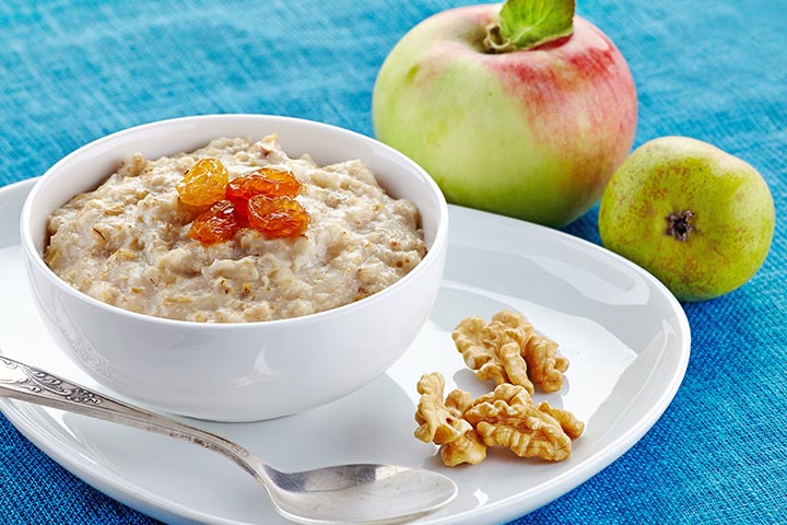 Porridge with apple pear and apricot oats recipe for babies