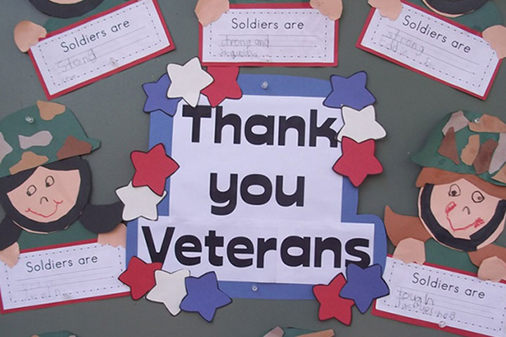 Thank you veterans pin-up Remembrance Day crafts for kids