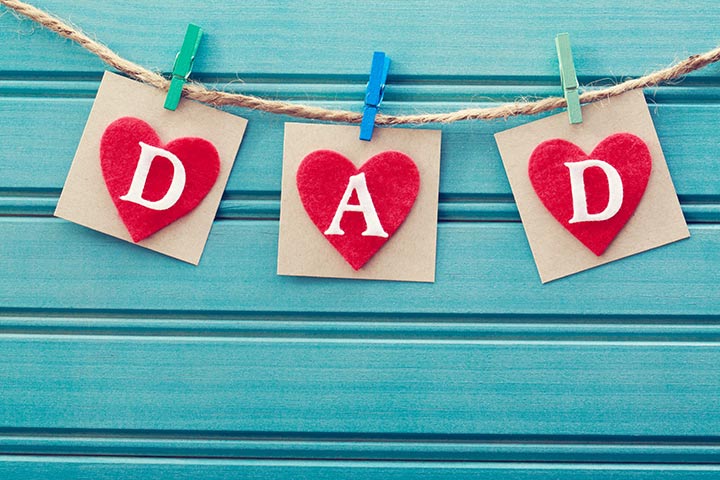 D-A-D on hearts father's day activity for kids