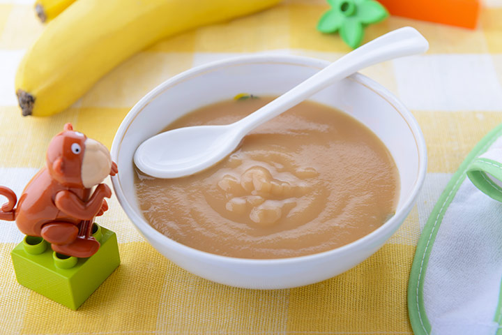 Banana puree fiber foods for babies