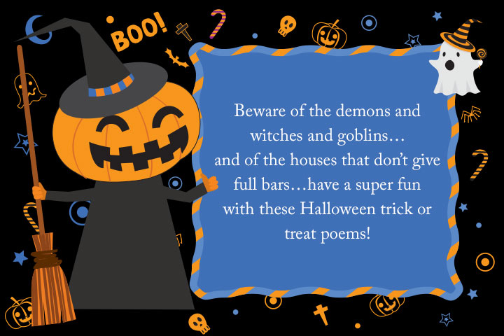 Demons, witches, and goblins Halloween poem for kids