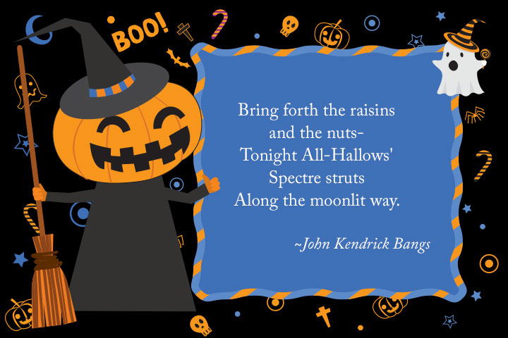 Along the moonlit way Halloween poem for kids