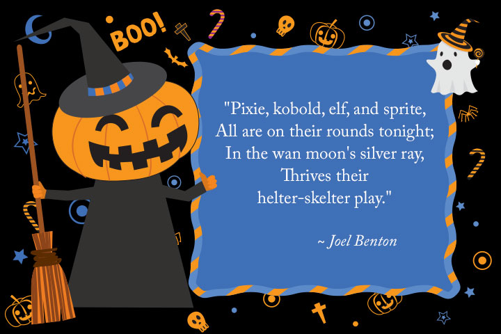 Helter skelter play Halloween poem for kids