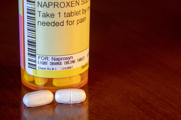 Naproxen is an NSAID that relives pain and inflammation