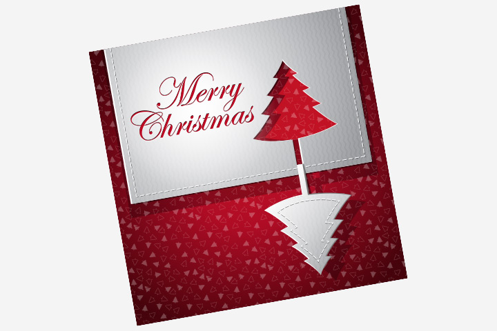 Pop-out Christmas tree card ideas for kids