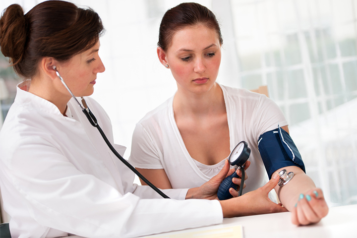 During checkup in this week, your blood pressure will be measured.