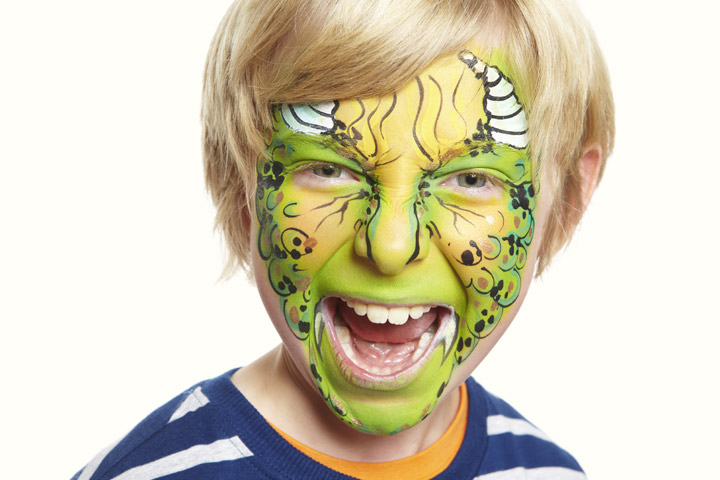 Dragon face painting idea for kids