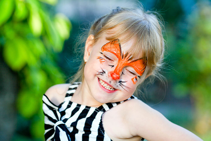 Fox face painting idea for kids