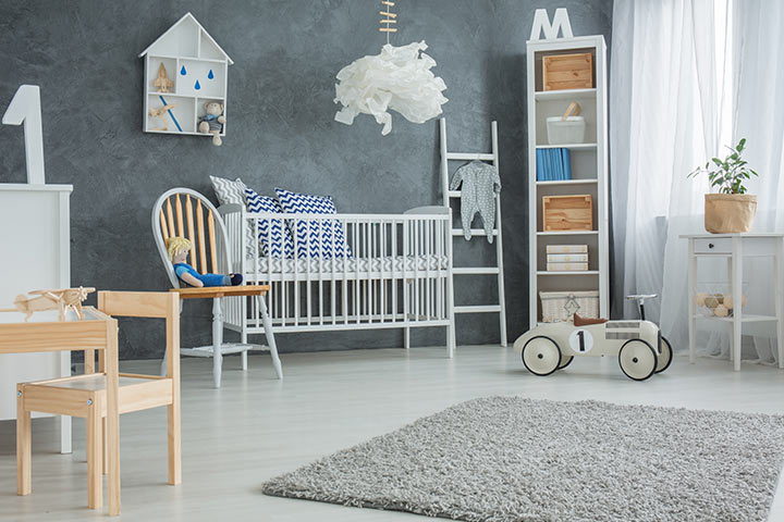 Grey color baby girl room ideas
