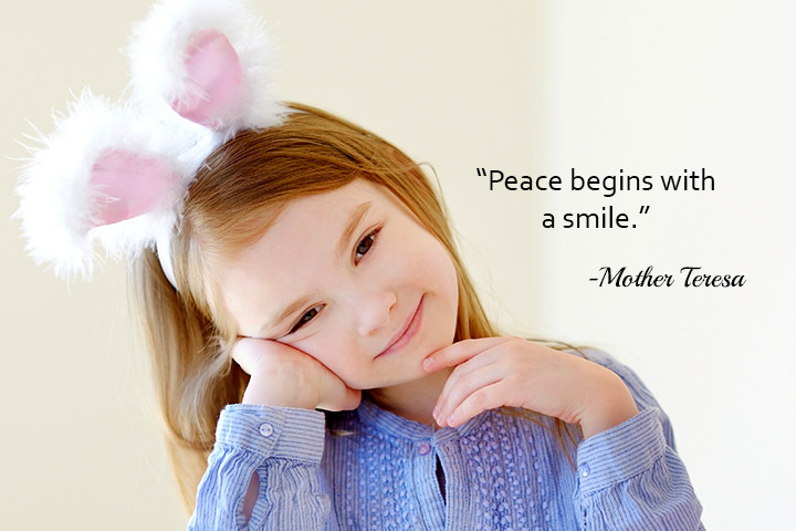Peace begins with a smile quote for children