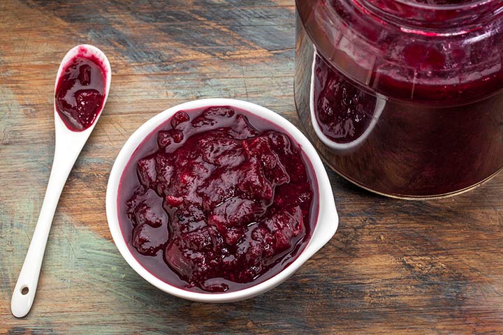 Apple blueberry sauce for babies