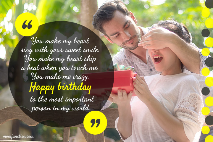 You make my heart sing birthday wishes for wife