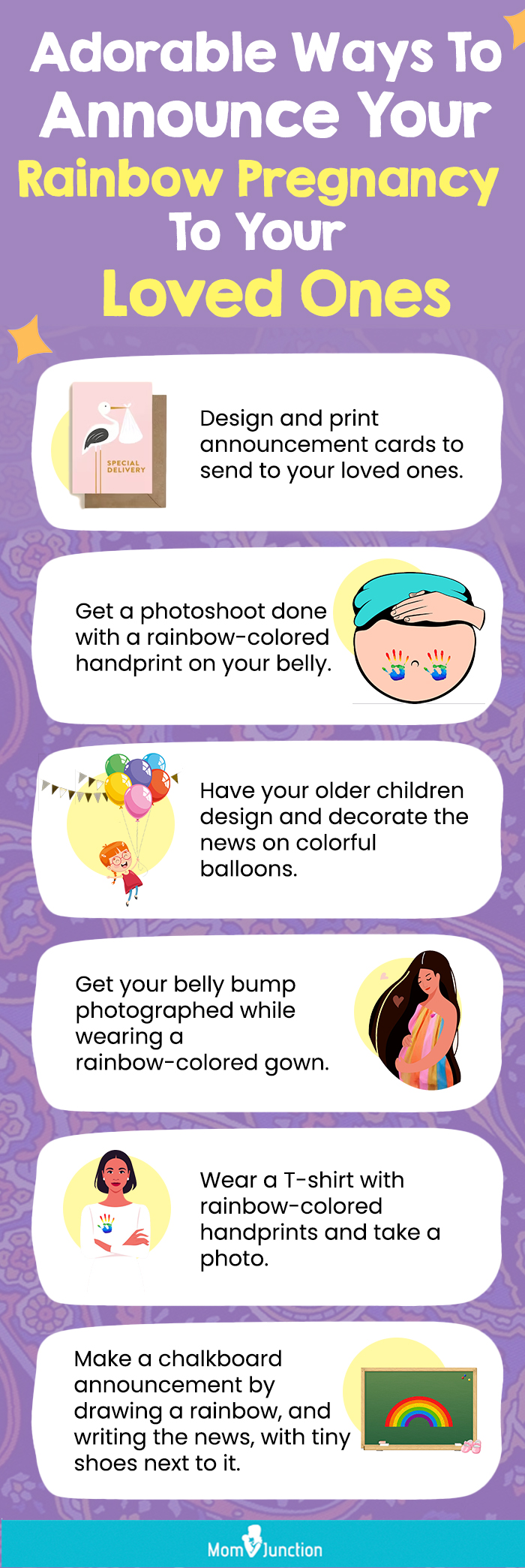 adorable ways to announce your rainbow pregnancy to your loved ones (infographic)