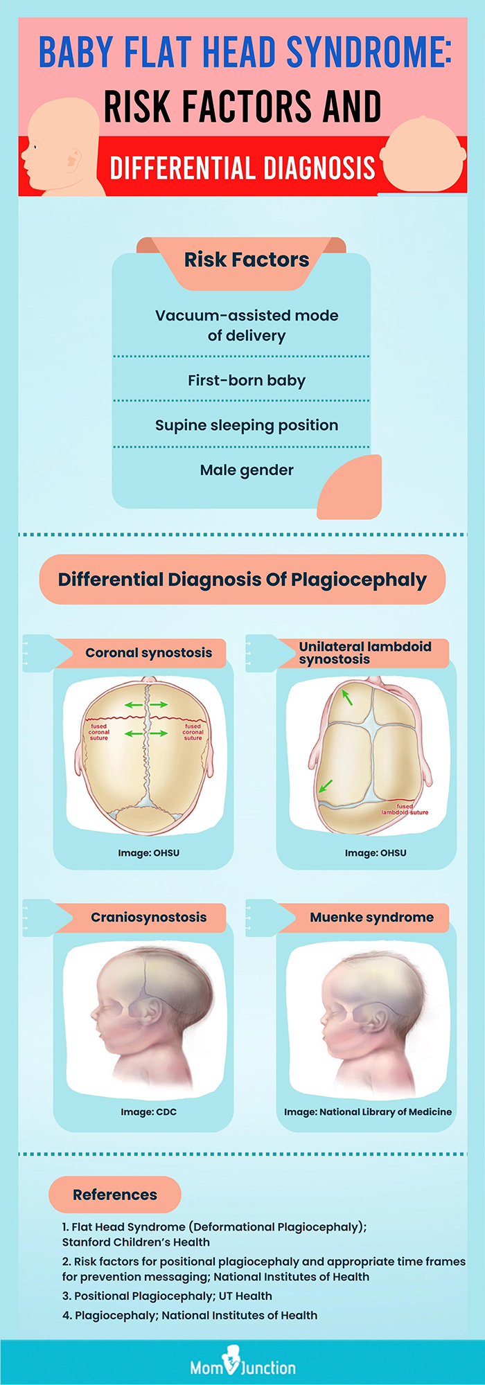 baby flat head syndrome risk factors and differential diagnosis (infographic)