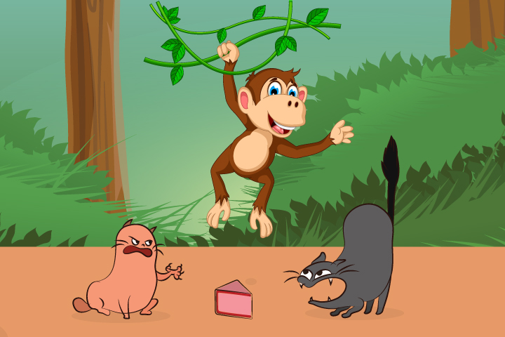 Two cats and a monkey campfire stories for kids