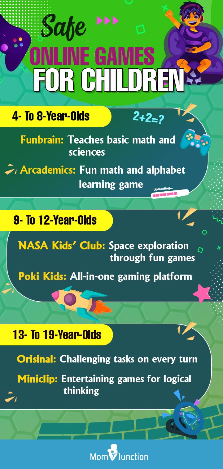 online gaming websites for 4 to 19 year olds (Infographic)