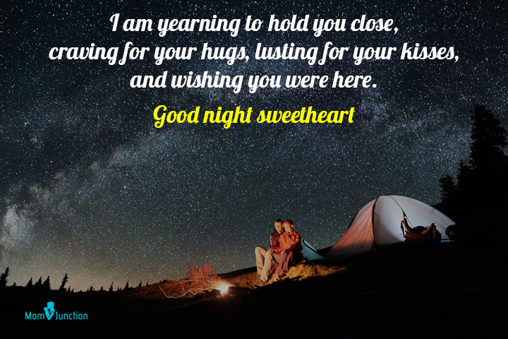 camping under the stars and wishing good night messages for husband