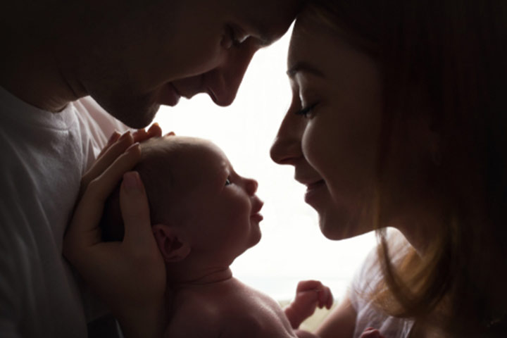 A family shot, newborn photo ideas