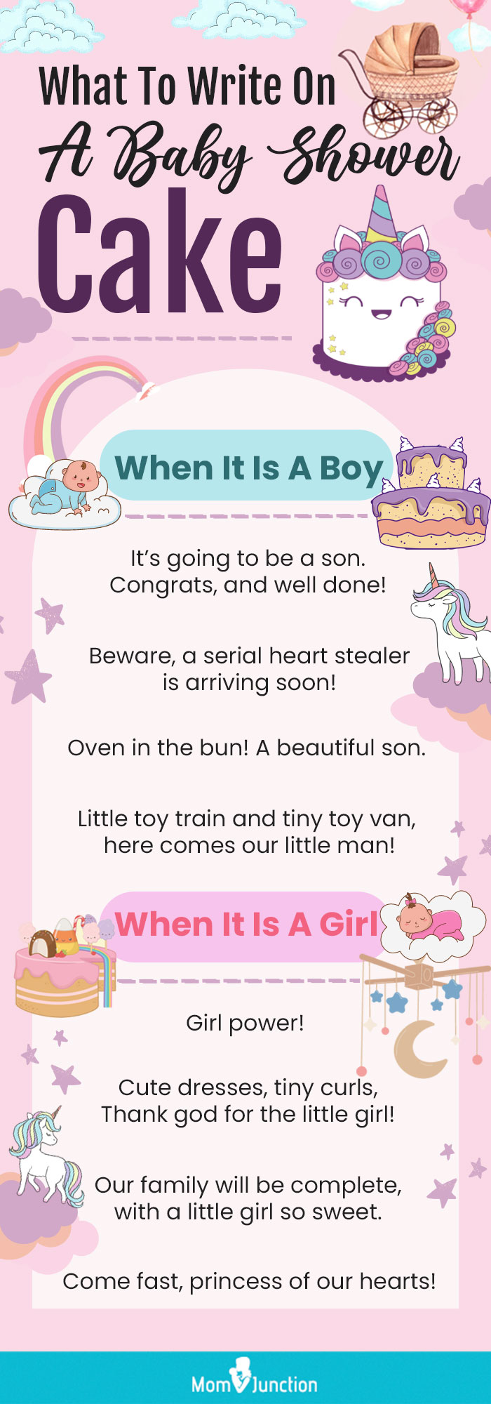 what to write on a baby shower cake (infographic)