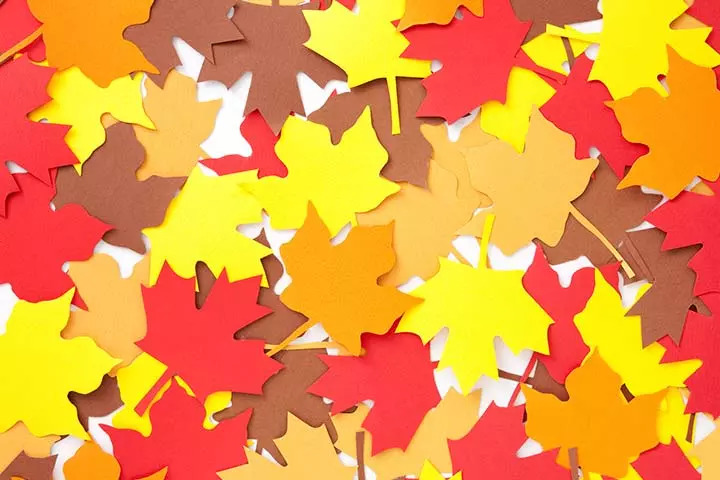 Aesthetic autumn leaves, newspaper crafts for kids
