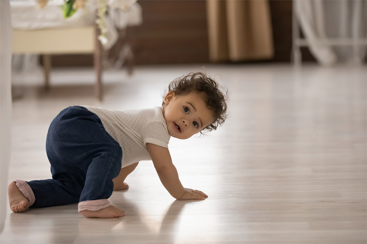 Babies may alternate between scooting and crawling