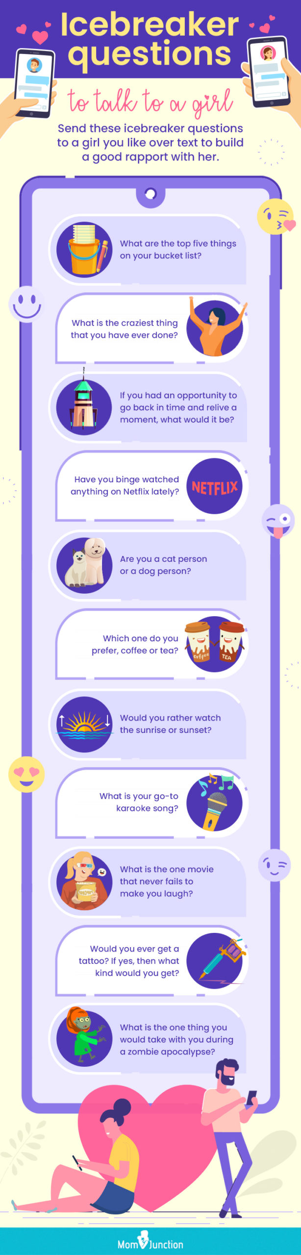 icebreaker questions to talk to a girl (infographic)
