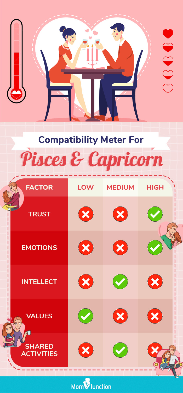 compatibility meter for pisces and capricorn (infographic)