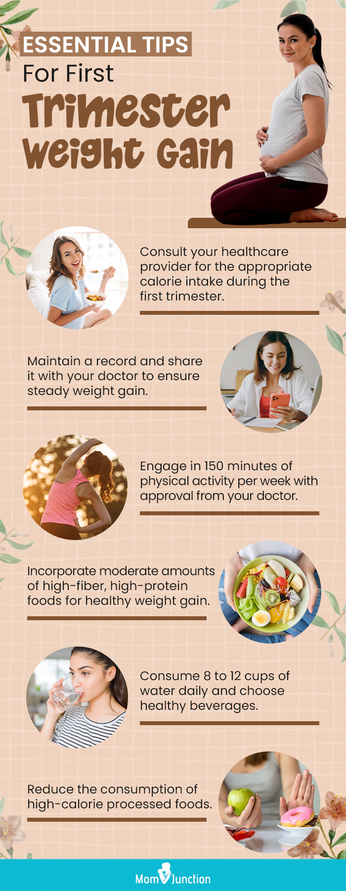essential tips for first trimester weight gain (infographic)
