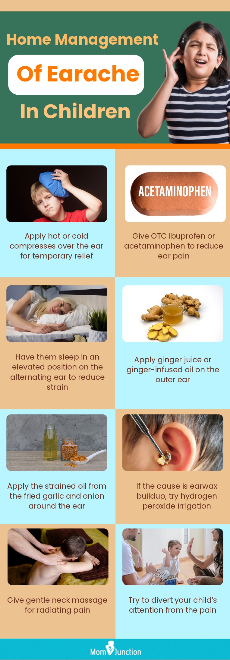 home management of earache in children (infographic)