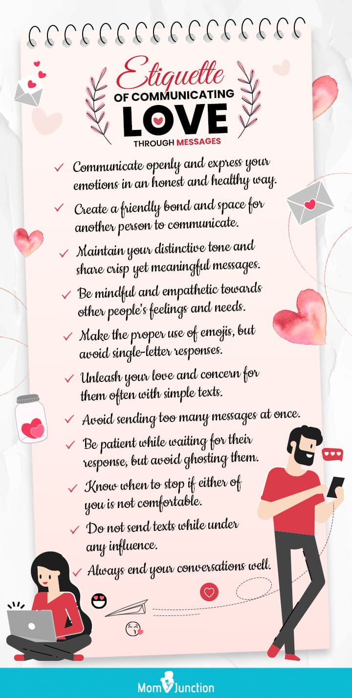etiquette of communicating love through messages (infographic)