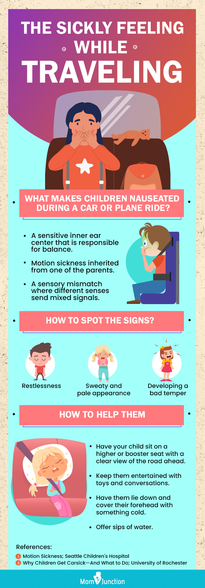 motion sickness-induced nausea in children (infographic)