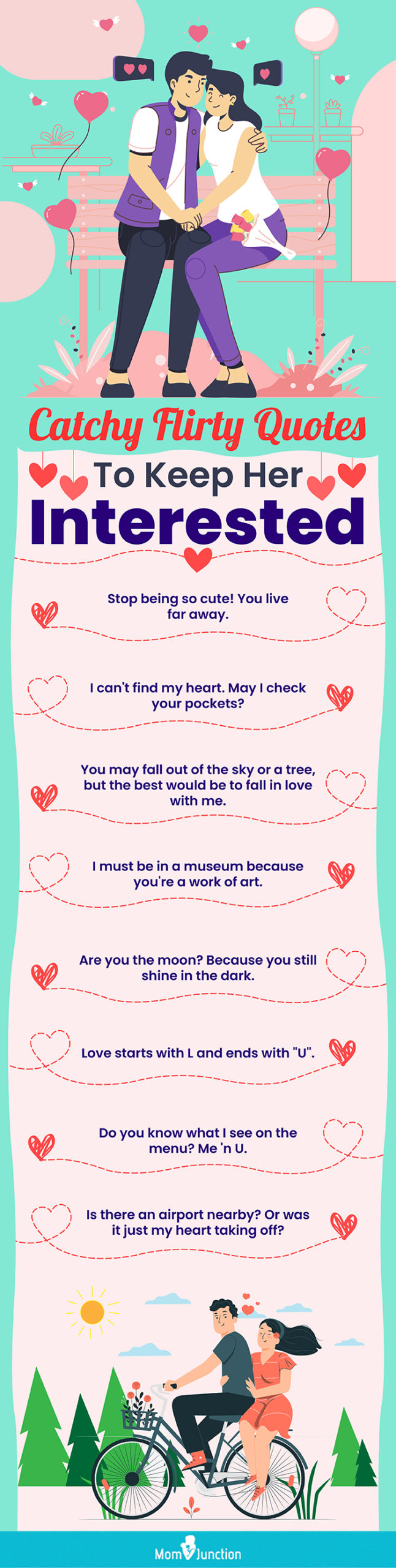 catchy flirty quotes to keep her interested (infographic)