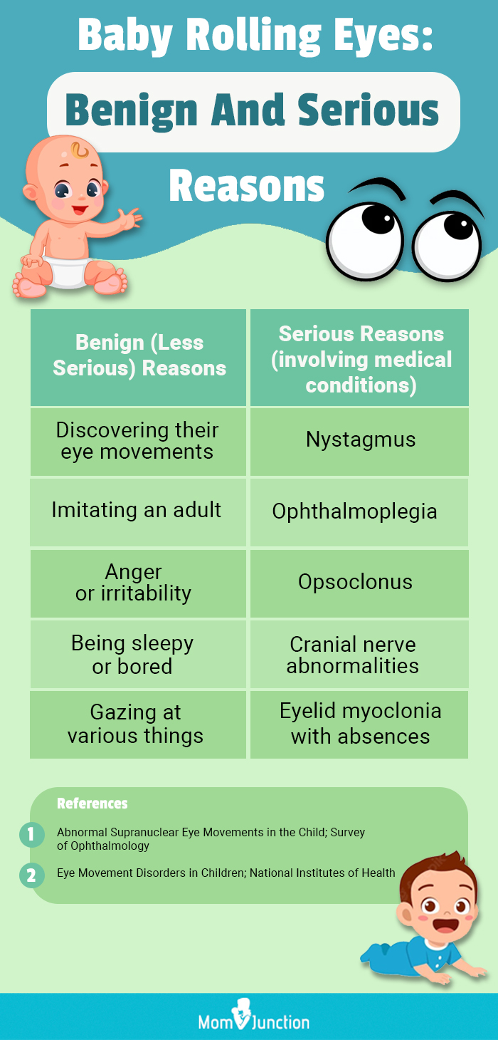 baby rolling eyes benign and serious reason (infographic)