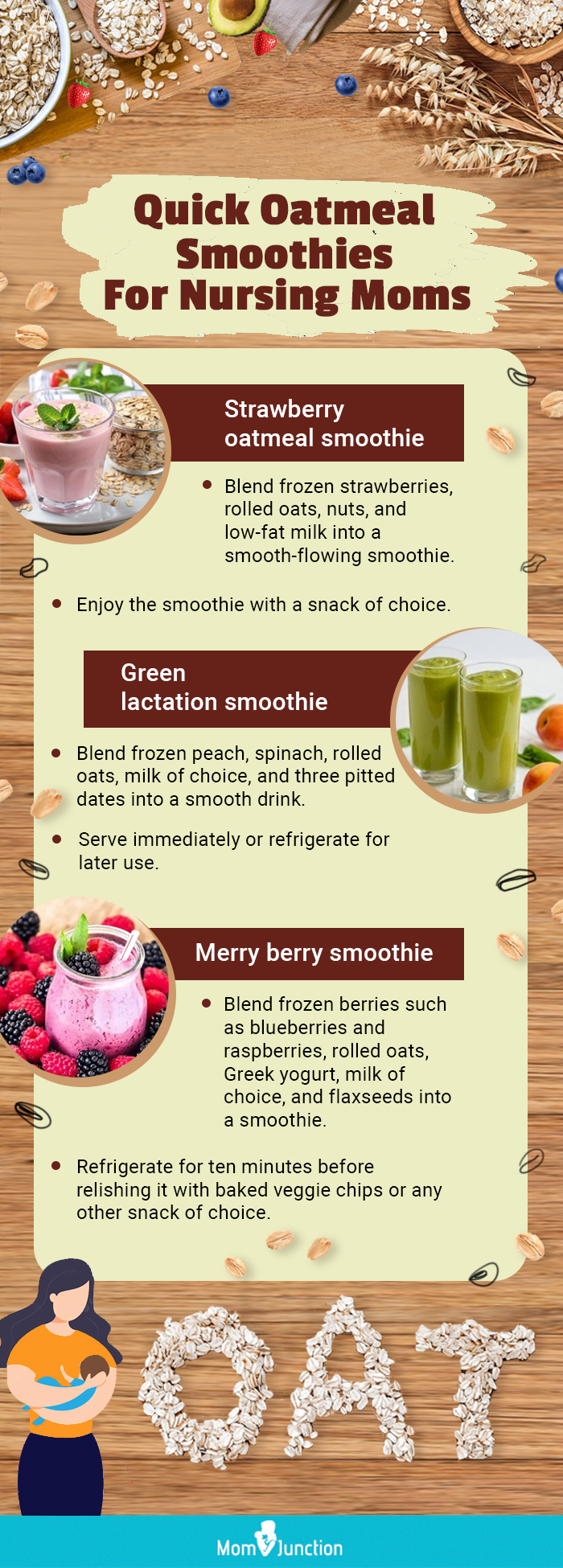 quick oatmeal smoothies for nursing moms (infographic)