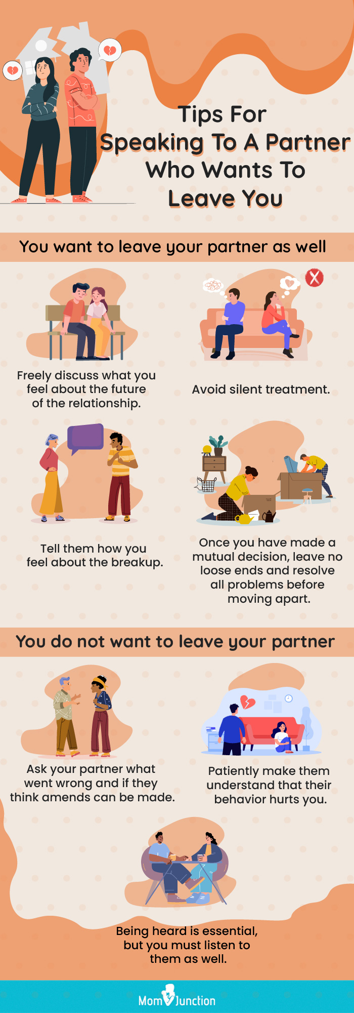 tips For speaking to a partner who wants to leave you (infographic)