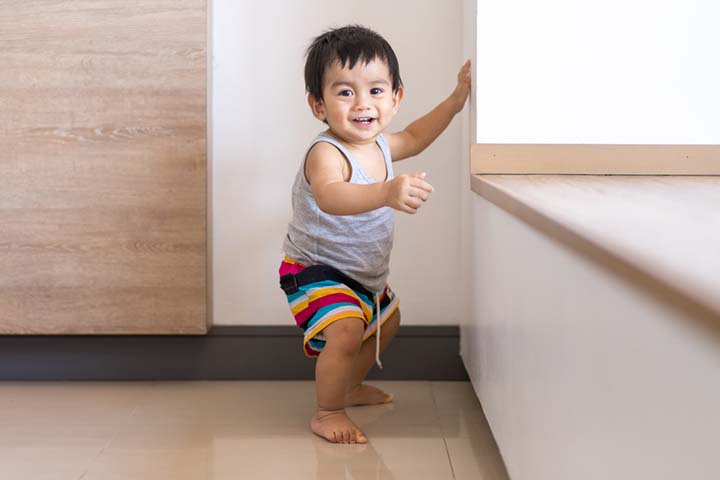 9-month-old babies can stand with support