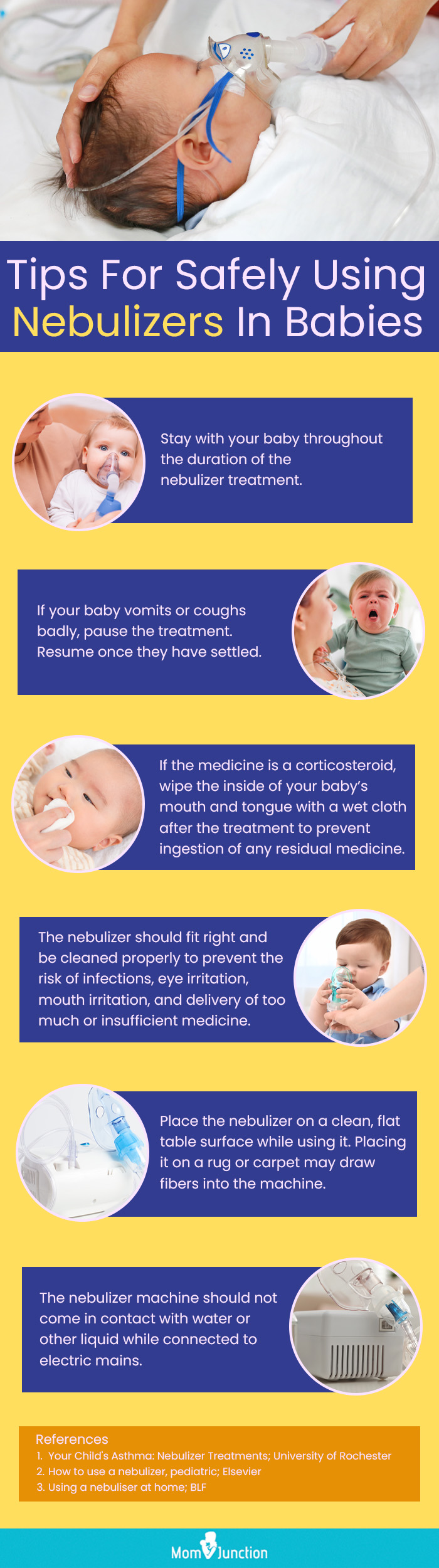 tips for safely using nebulizers in babies (infographic)