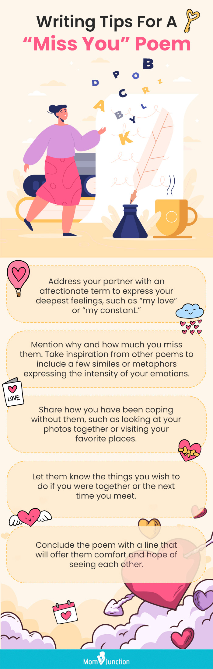 writing tips for a miss you poem (infographic)
