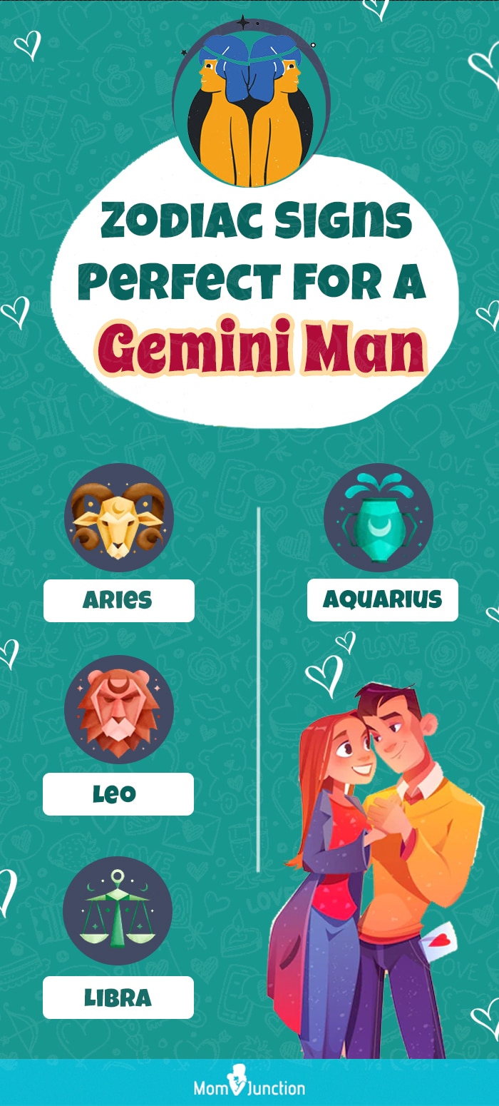 zodiac signs perfect for a gemini man (infographic)