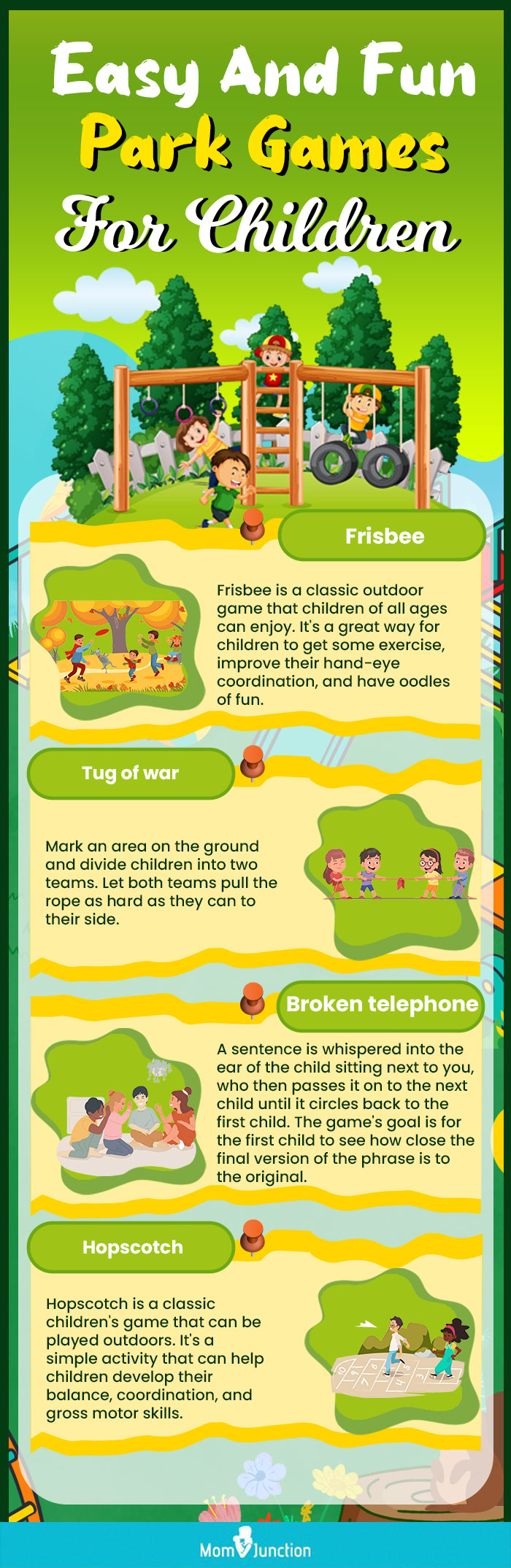 easy and fun park games for children (infographic)