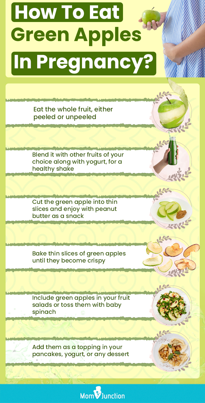 how to eat green apples in pregnancy (infographic)
