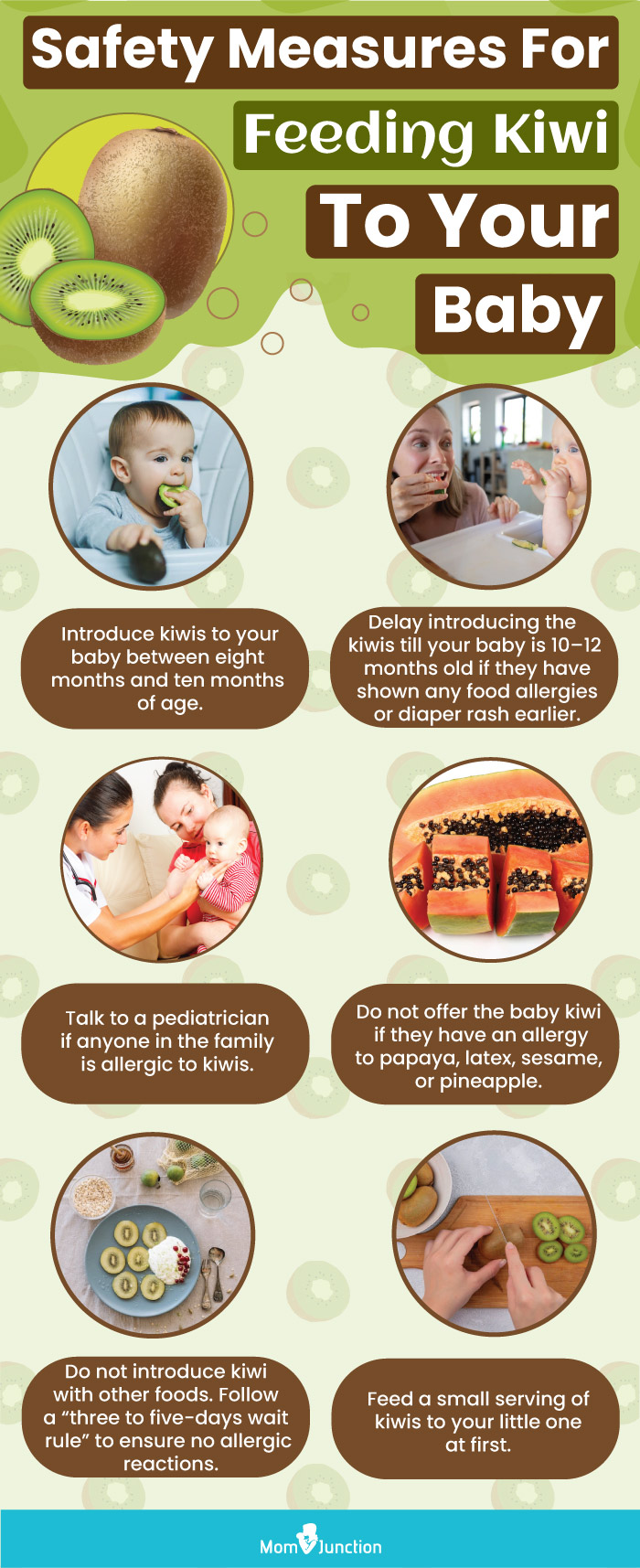 safety measures for feeding kiwi to your baby (infographic)