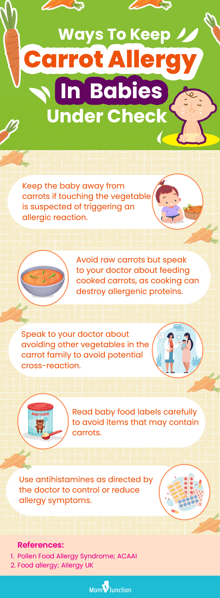 ways to keep carrot allergy in babies under check (infographic)