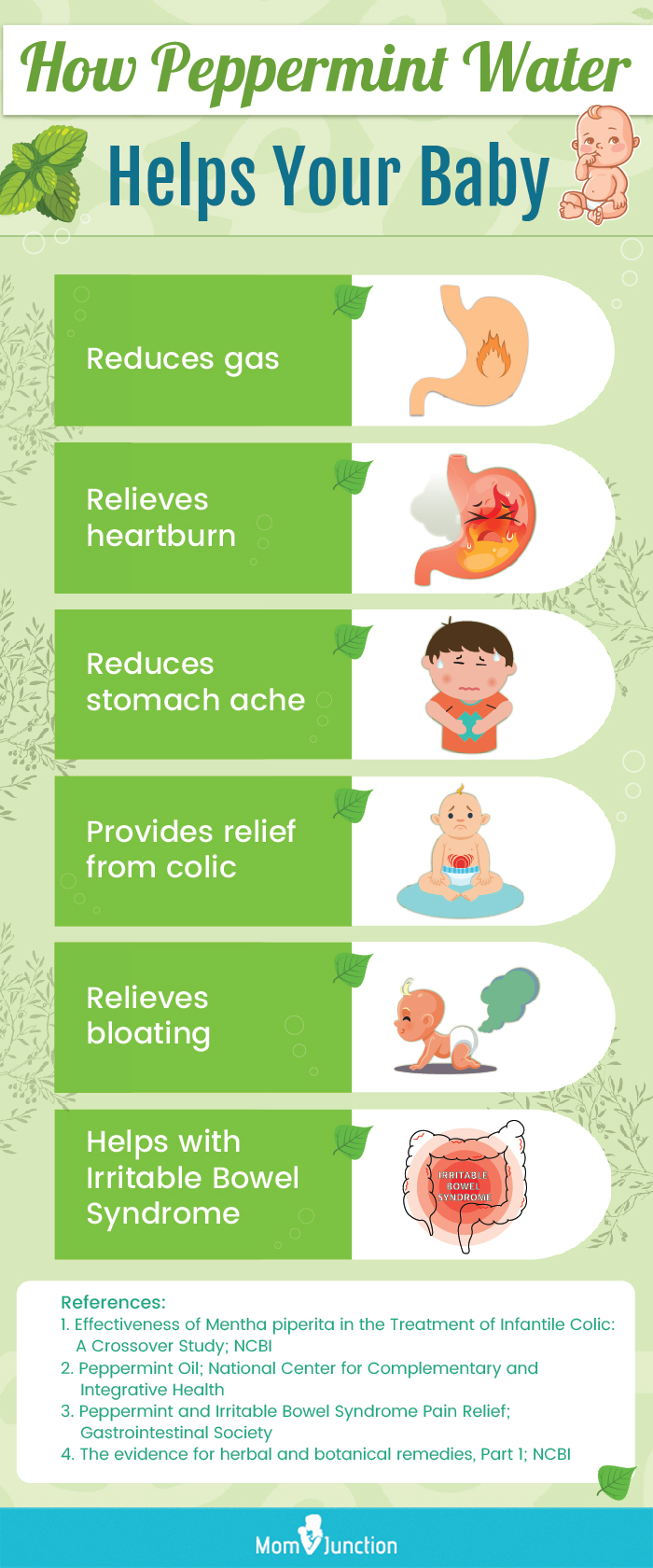 health benefits of peppermint for babies (infographic)